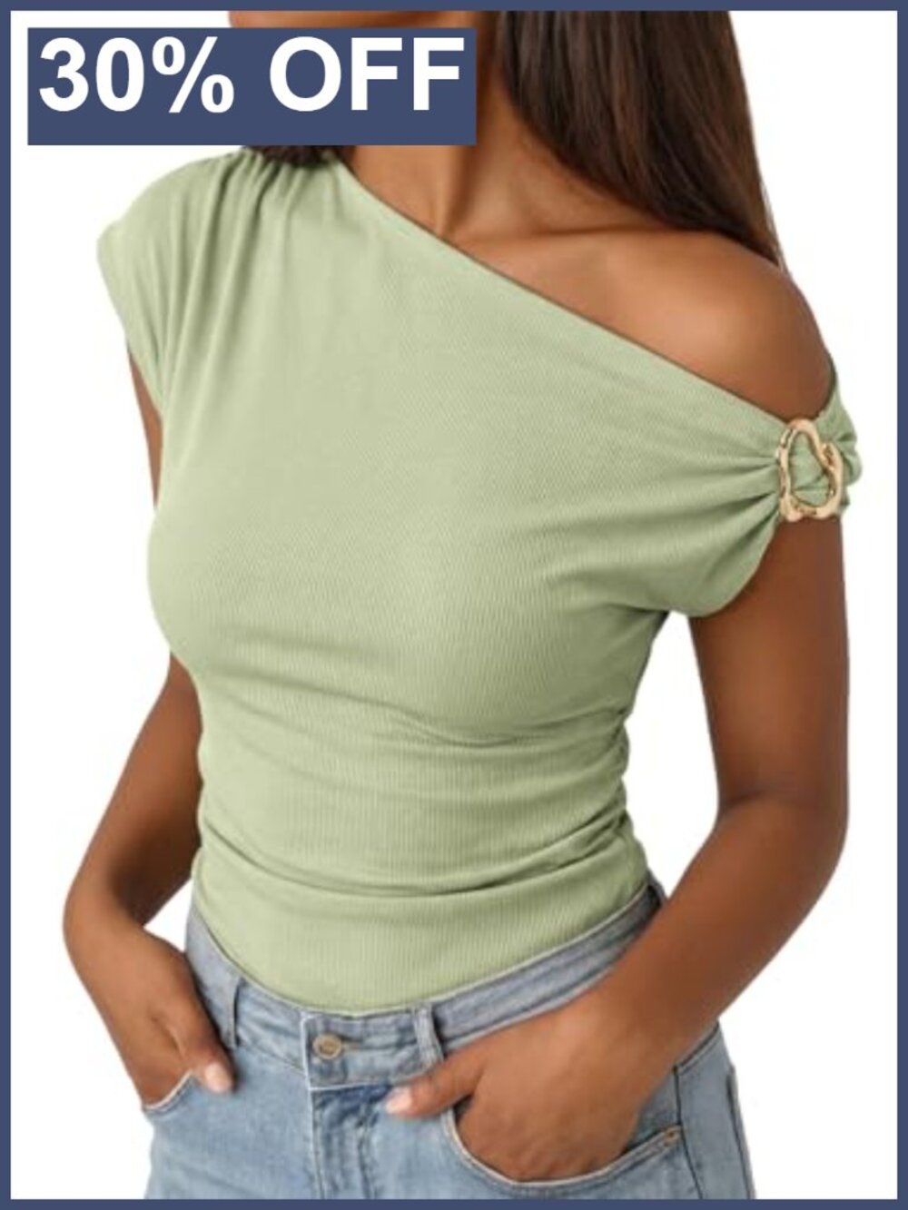 Off Shoulder Asymmetric Blouse Short Sleeve Fitted